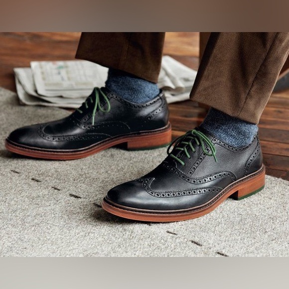 Cole Haan Colton Wingtip Leather Oxford Shoes Men’s Lace Up Black Size 11.5 - Picture 1 of 11